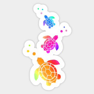 SEA Turtle Bubbles - Cute Turtle Art Sticker